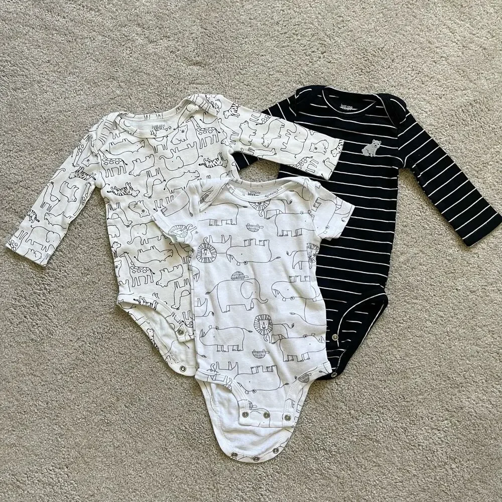 Carters 3 Pack Animal Themed One Piece Bodysuits (3-6 months)